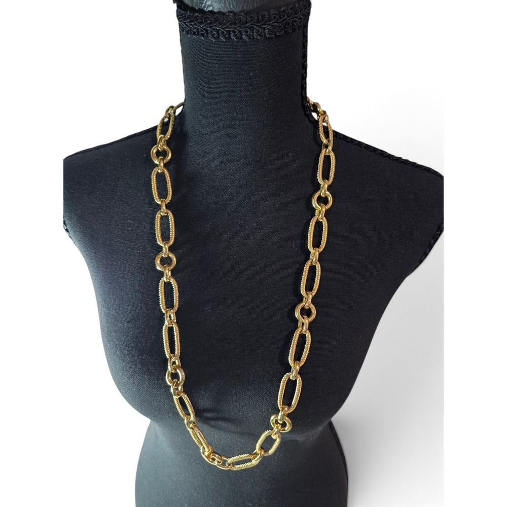 Vintage 1973 Christian Dior Gold Plated Chain Link Necklace Germany Authentic